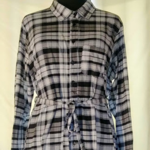 Ali & Kris Dresses & Skirts - Black and White Plaid Shirt Dress